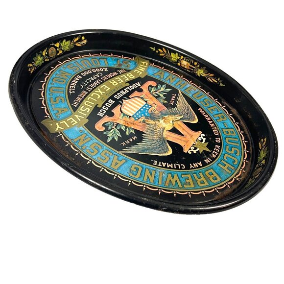 Anheuser-Busch Assn St. Louis MO Beer Vintage Metal Serving Tray Budweiser Eagle - Picture 6 of 9